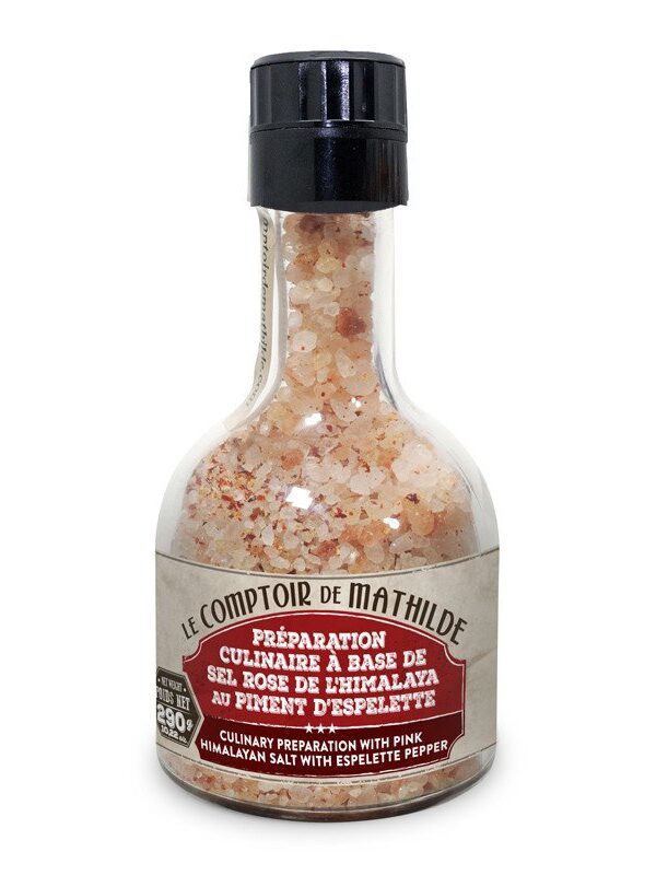 Préparation Culinaire - Sel Rose de L'Himalaya au Piment d'Espelette - Empilable - 290g
