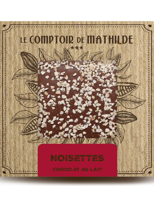 Date Courte - Noisettes Caramélisées - Tablette Chocolat au Lait - 80g